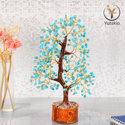 Turquoise Gemstone Crystal Tree Spiritual Gift for Home Decor