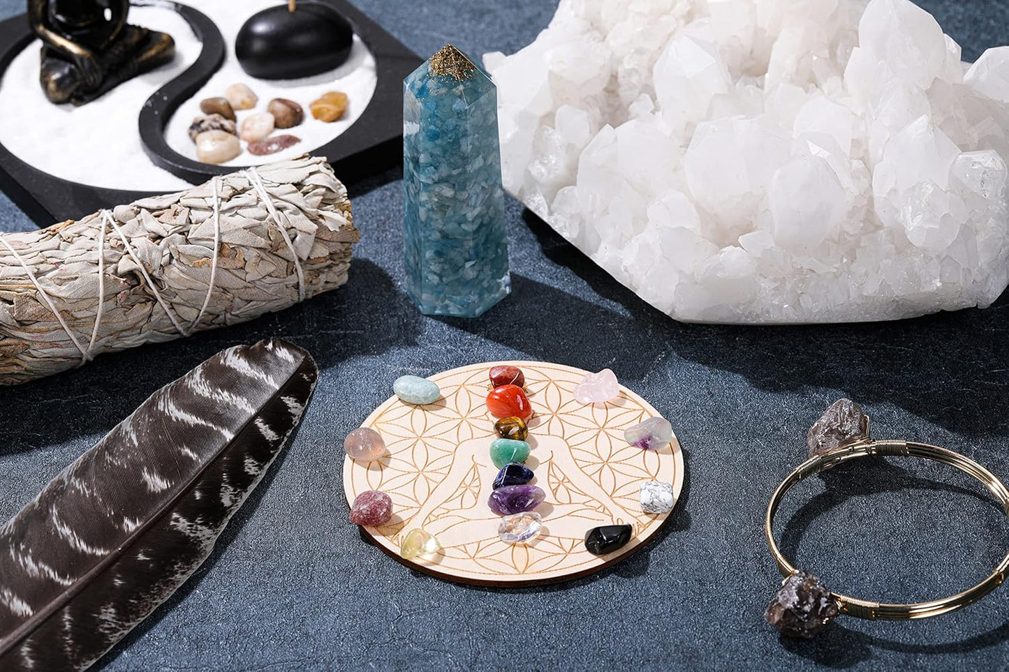 15 Healing Crystals and Stones Set - Tumbled and Polished Chakra Stones Collection