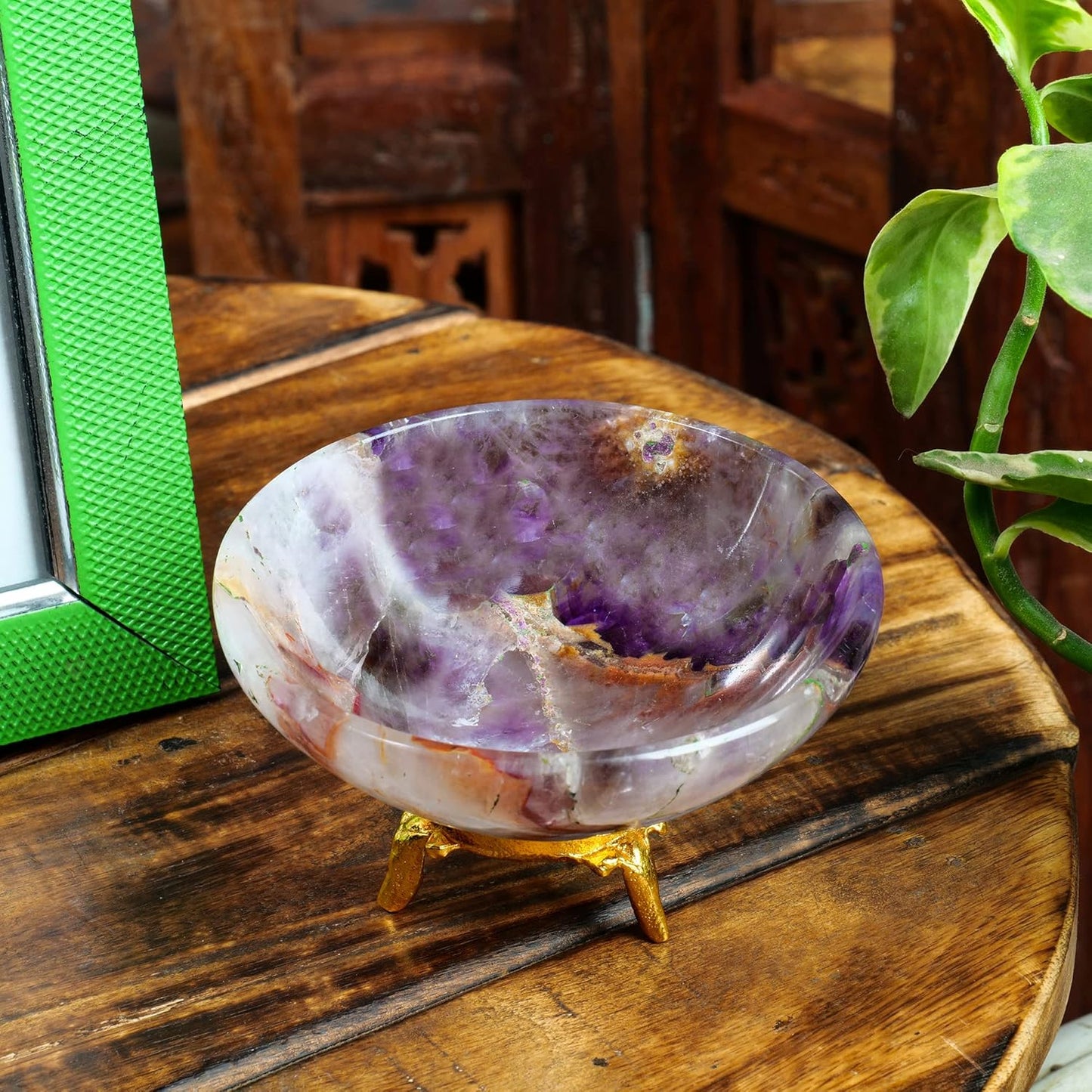 Handcrafted Amethyst Crystal Bowl for Healing and Home Decor 2 inch