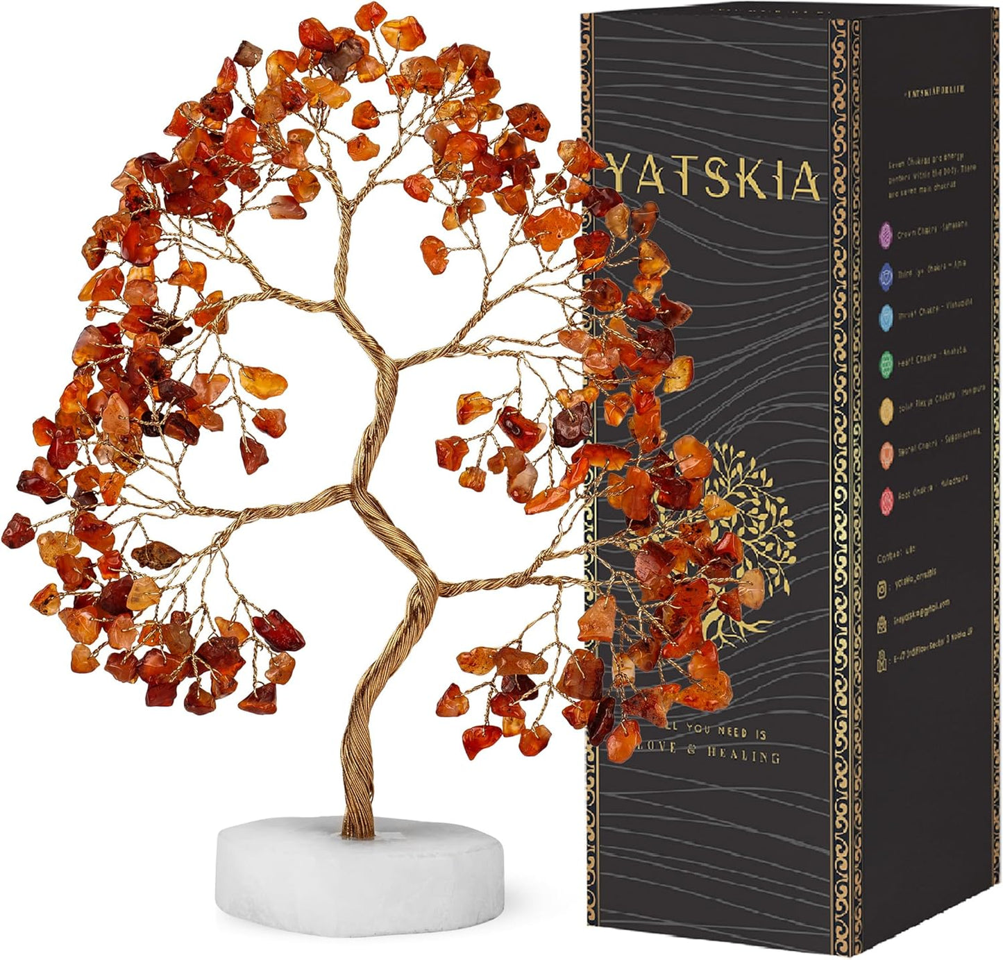 Carnelian Gemstone Tree Handcrafted Healing Crystal Tree