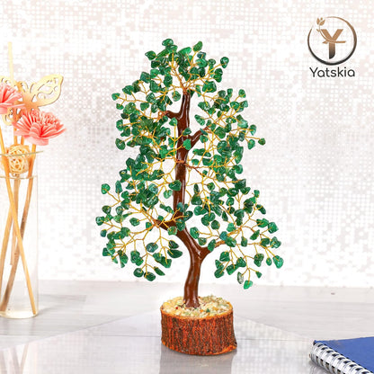 Green Aventurine Gemstone Crystals Chakra Tree for Unique Home Decor