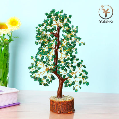 Green Aventurine Gemstone Crystals Chakra Tree for Unique Home Decor