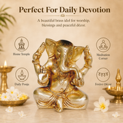 Brass Ganesha Idol - 8 inch