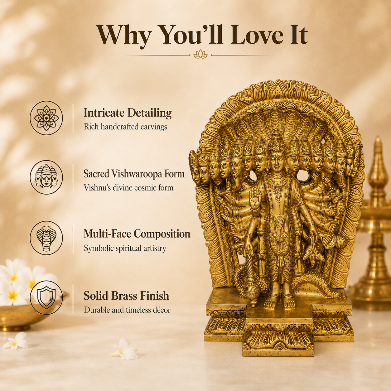 Handcrafted Brass Vishwaroopa Idol