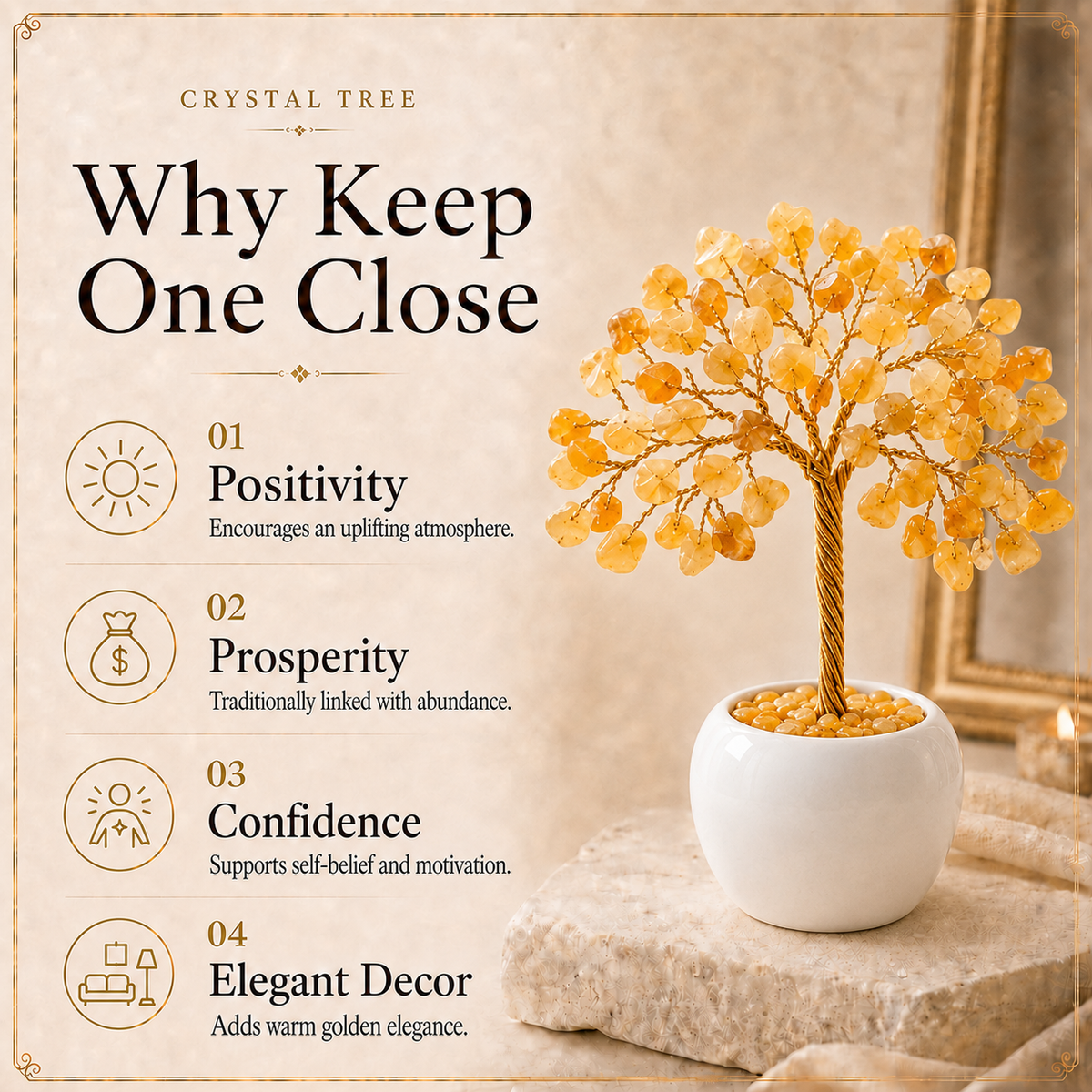 Yellow Aventurine Crystal Pot Tree