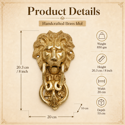 Handcrafted Brass Lion Door Knocker