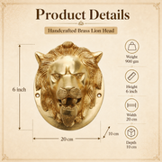 Handcrafted Brass Lion Head Wall Decor