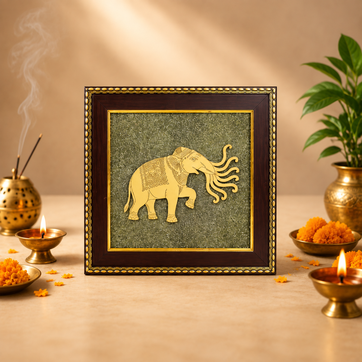 Airavata on Raw Pyrite Frame