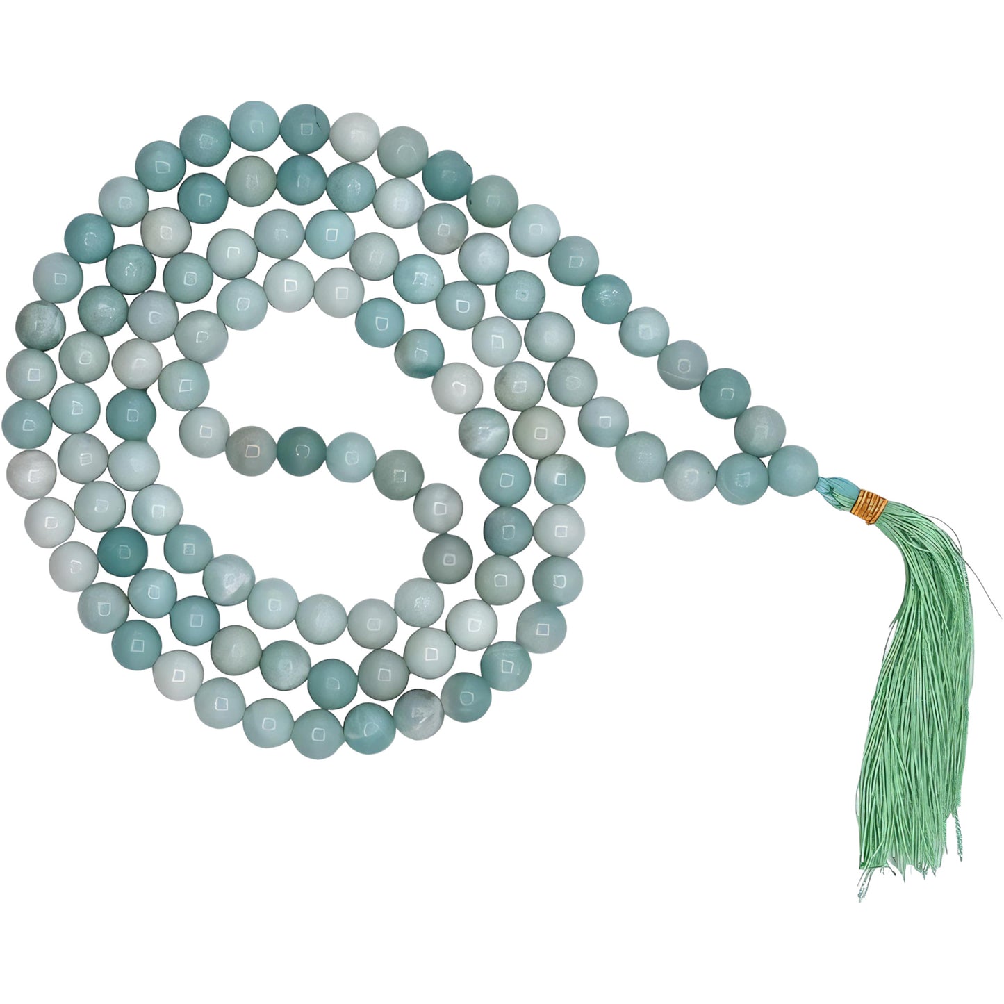 Natural Amazonite Gemstone 108 Bead Japa Mala Necklace