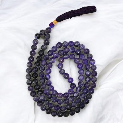 Amethyst  Gemstone 108 Bead Japa Mala Necklace