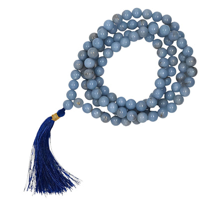 Anglite Gemstone 108 Bead Japa Mala Necklace for meditation and prayer