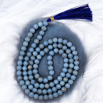 Anglite Gemstone 108 Bead Japa Mala Necklace for meditation and prayer