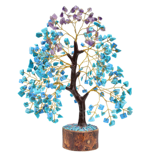 Amethyst and Turquoise Certified Crystal Tree