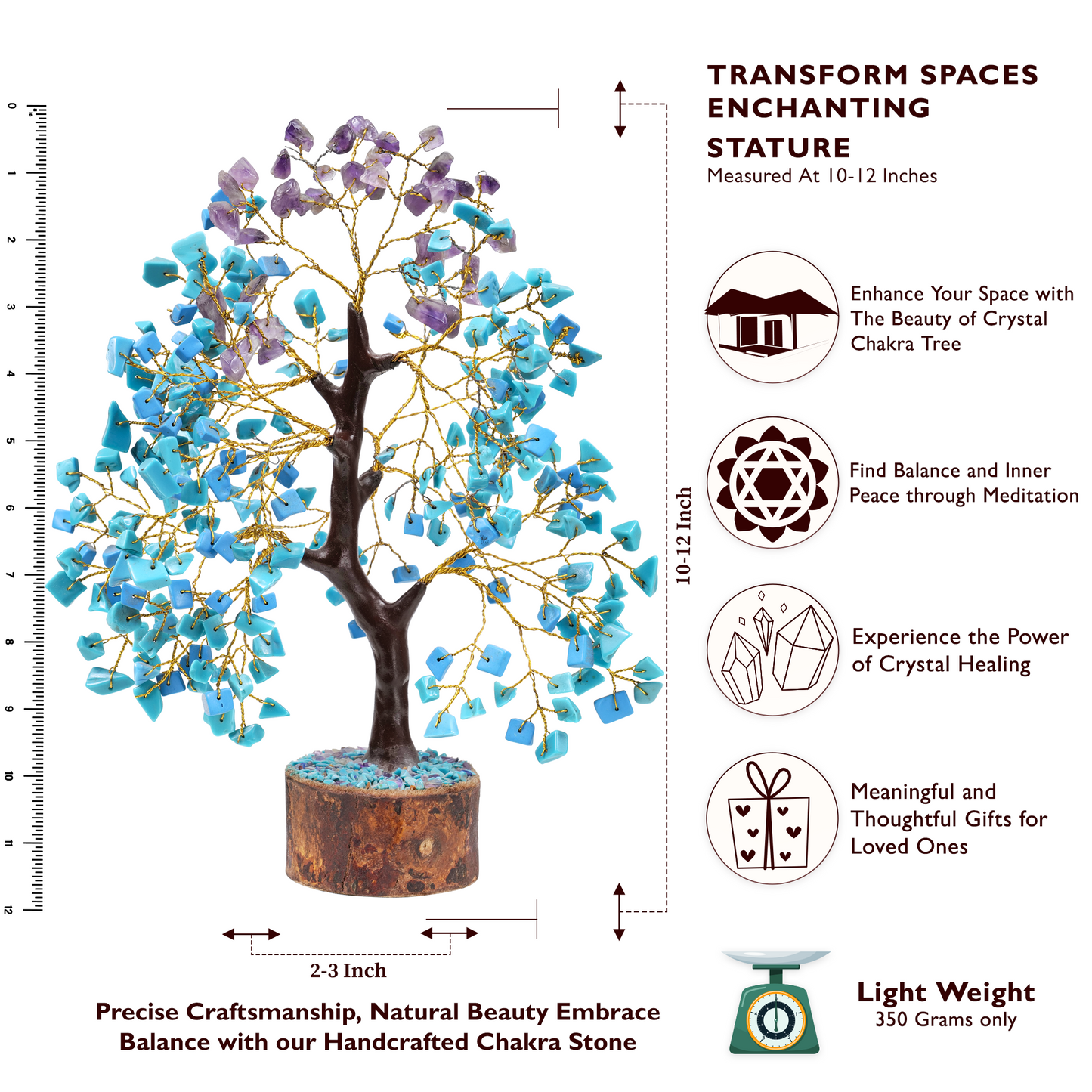 Amethyst and Turquoise Certified Crystal Tree