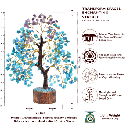 Amethyst and Turquoise Certified Crystal Tree