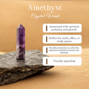 Amethyst Gemstone Wand Healing Crystals for Spiritual Growth