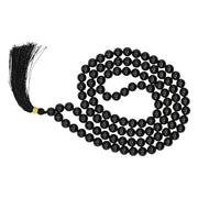 Black Tourmaline Quartz Gemstone Japa Mala Necklace