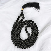 Black Tourmaline Quartz Gemstone Japa Mala Necklace