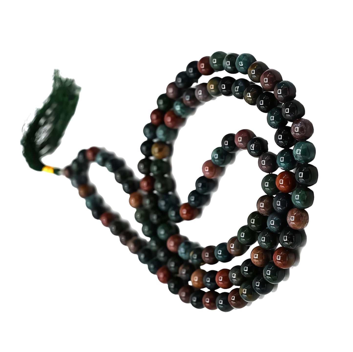 Bloodstone Gemstone 108 Bead Japa Mala Necklace meditation and prayer