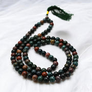 Bloodstone Crystal stone 108 Bead Jap Mala Necklace