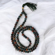 Bloodstone Crystal stone 108 Bead Jap Mala Necklace