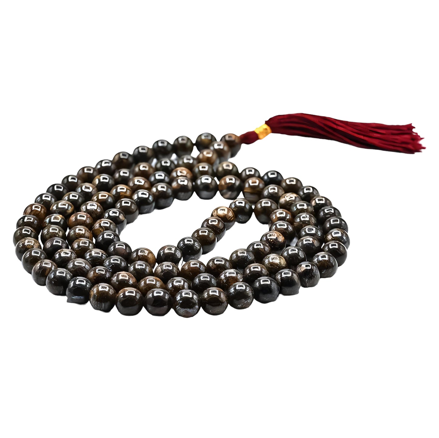 Natural Bronzite Gemstone 108 Bead Japa Mala Necklace for meditation and prayer