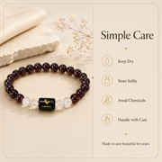 Capricorn Zodiac Bracelet with Garnet & Clear Quartz