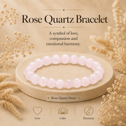 Rose Quartz Healing Crystal Bracelet For Love and Healing