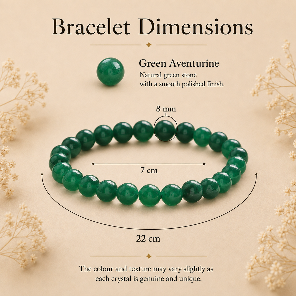 Green Aventurine Certified Healing Crystal Stone Bracelet