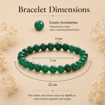 Green Aventurine Certified Healing Crystal Stone Bracelet