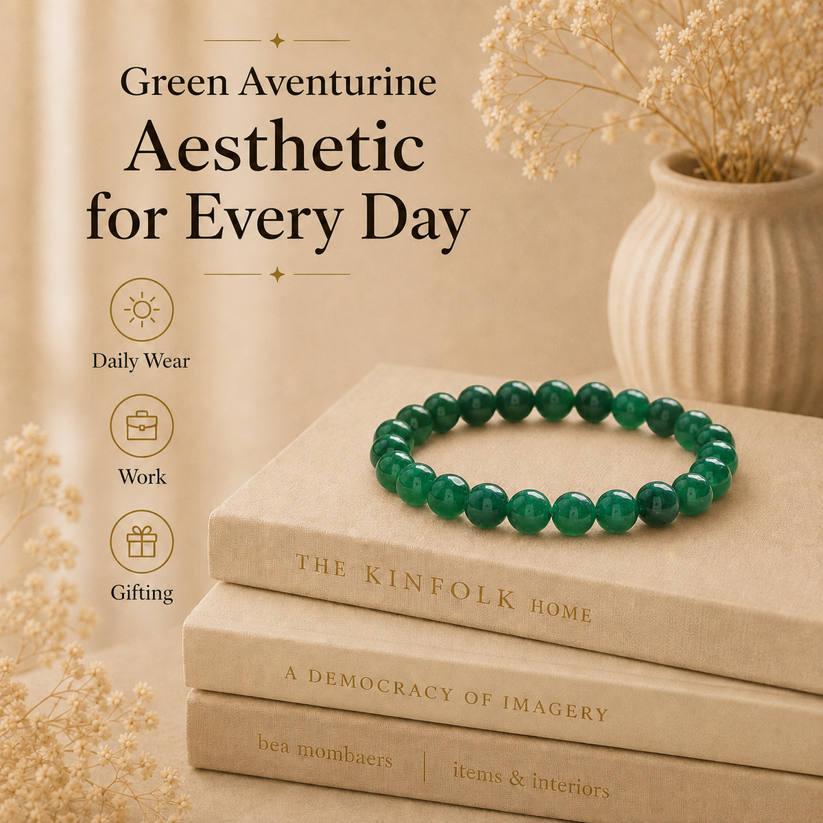 Green Aventurine Certified Healing Crystal Stone Bracelet