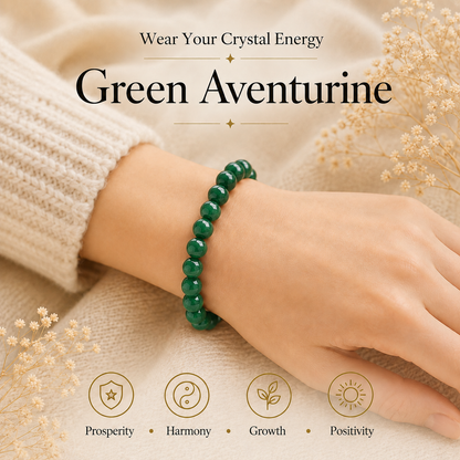 Green Aventurine Certified Healing Crystal Stone Bracelet