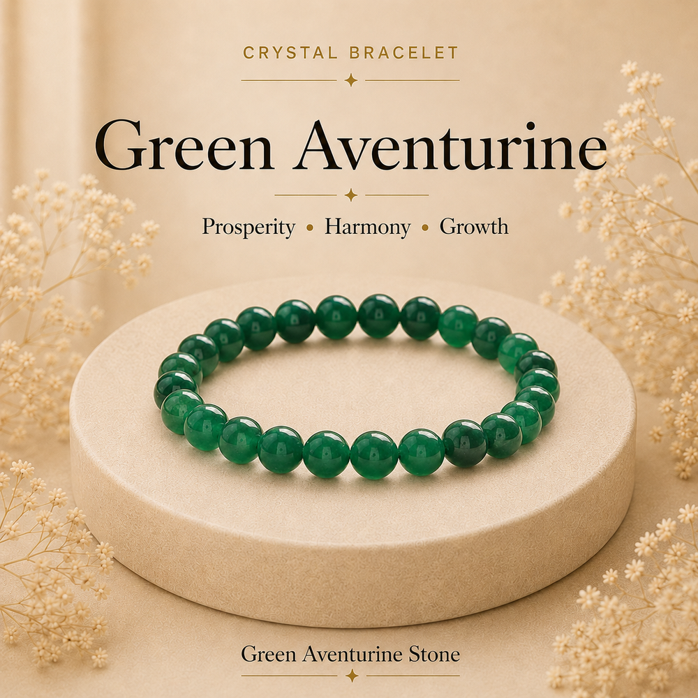 Green Aventurine Certified Healing Crystal Stone Bracelet