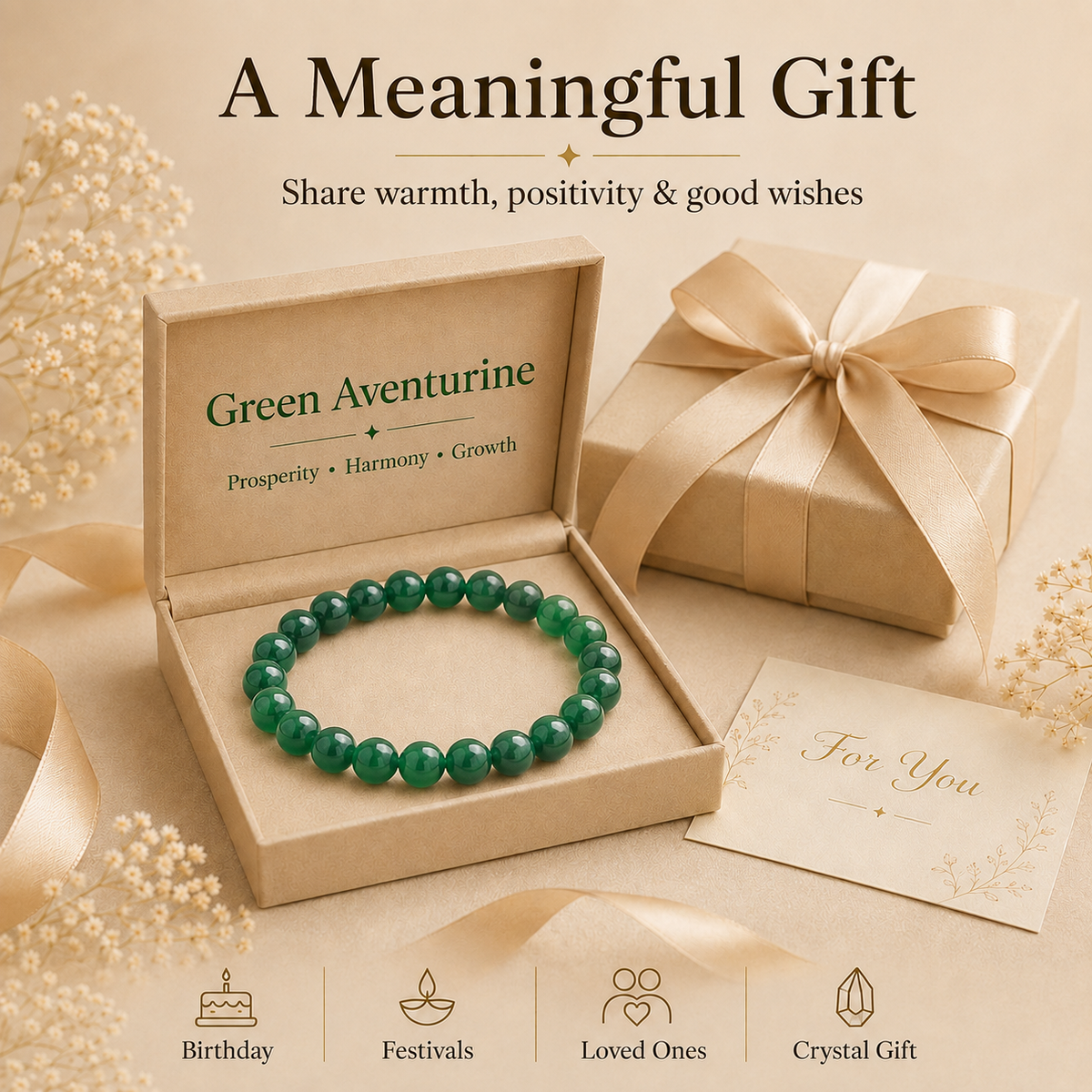 Green Aventurine Certified Healing Crystal Stone Bracelet