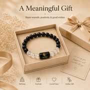 Scorpio Zodiac Bracelet with Black Obsidian & Clear Quartz