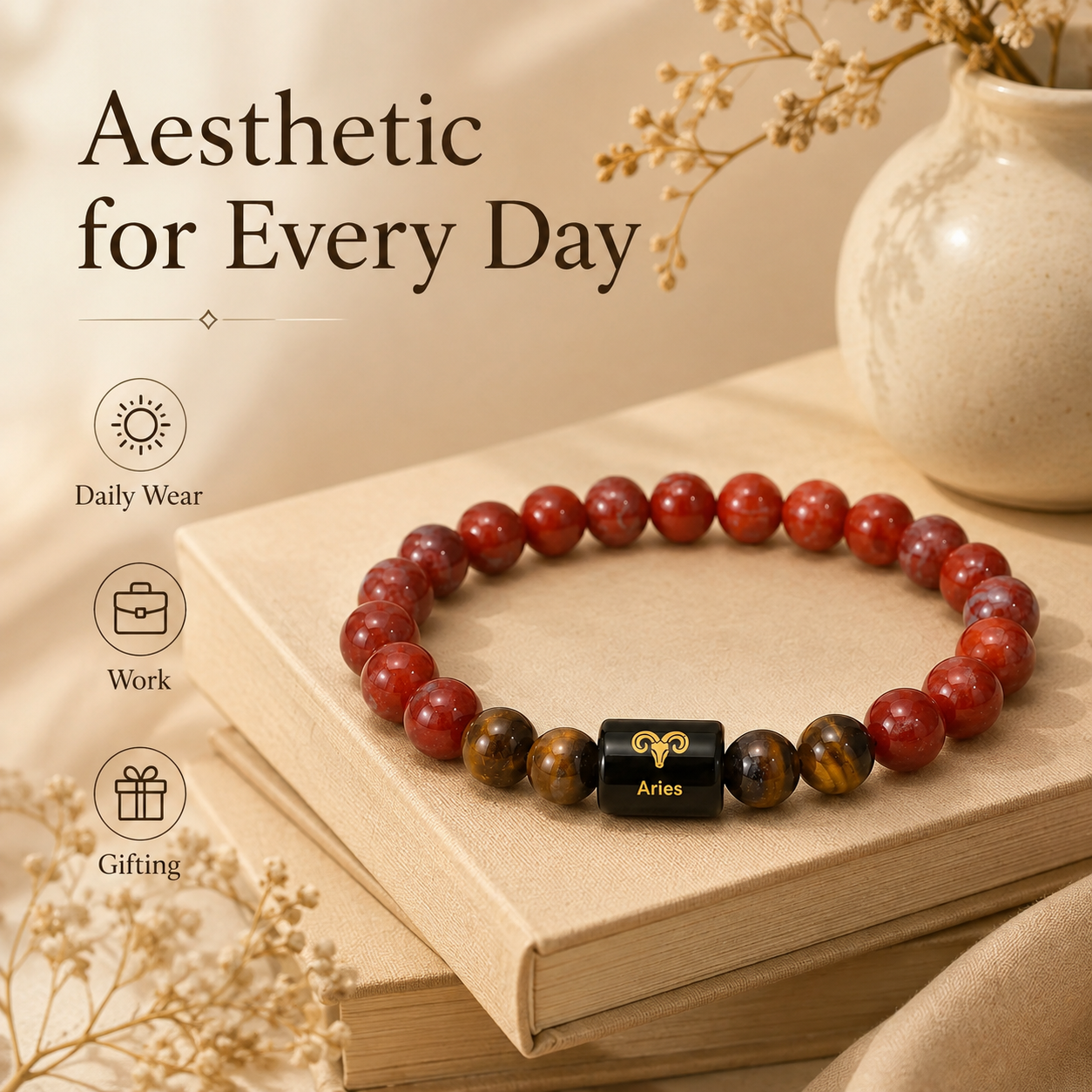 Amethyst Aries Zodiac Crystal Bracelet - Enhance Your Protection