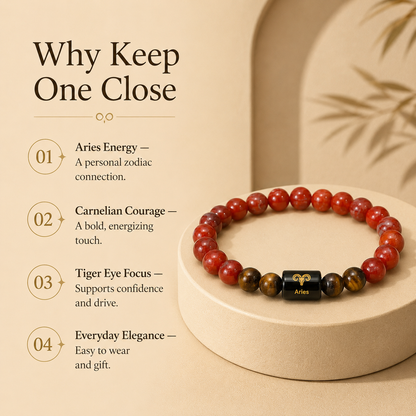Amethyst Aries Zodiac Crystal Bracelet - Enhance Your Protection