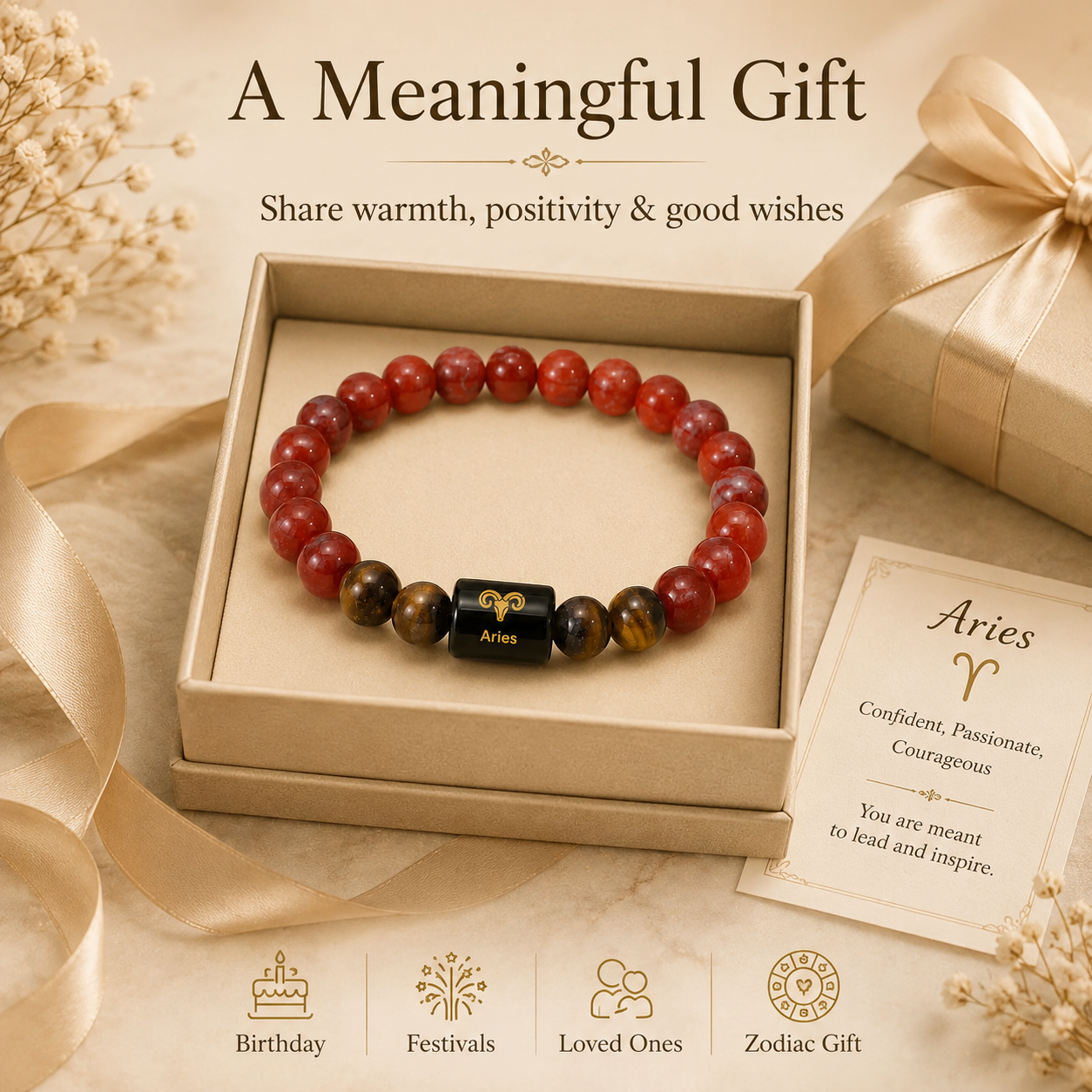 Amethyst Aries Zodiac Crystal Bracelet - Enhance Your Protection