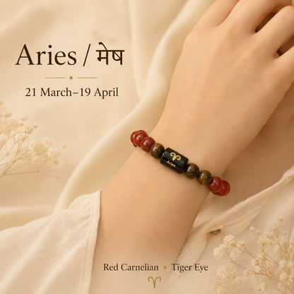 Amethyst Aries Zodiac Crystal Bracelet - Enhance Your Protection