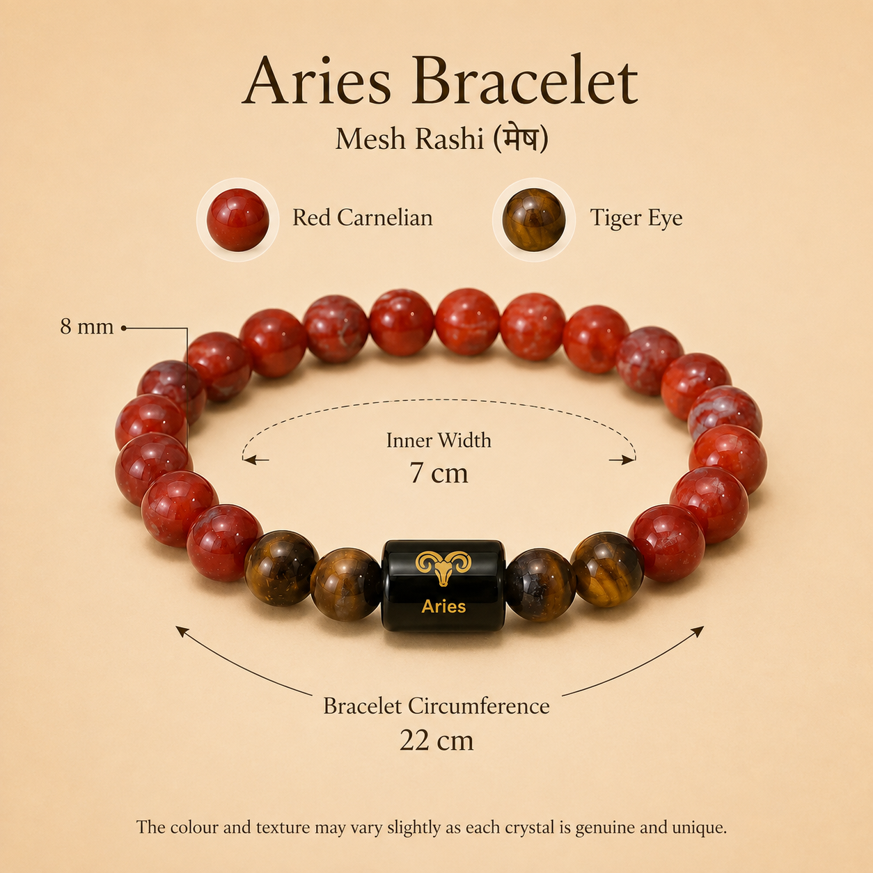 Amethyst Aries Zodiac Crystal Bracelet - Enhance Your Protection