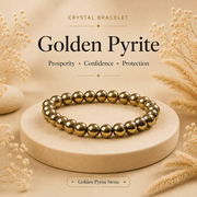 Pyrite Beaded Bracelet for Abundance, Protection, and Vitality