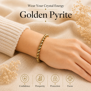 Pyrite Beaded Bracelet for Abundance, Protection, and Vitality