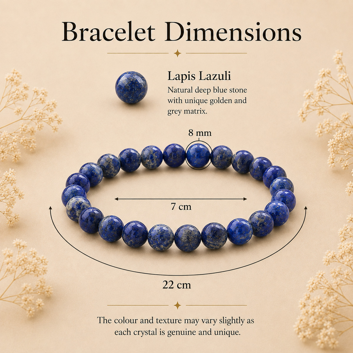 Lapis Lazuli Certified Healing Crystal Bracelet