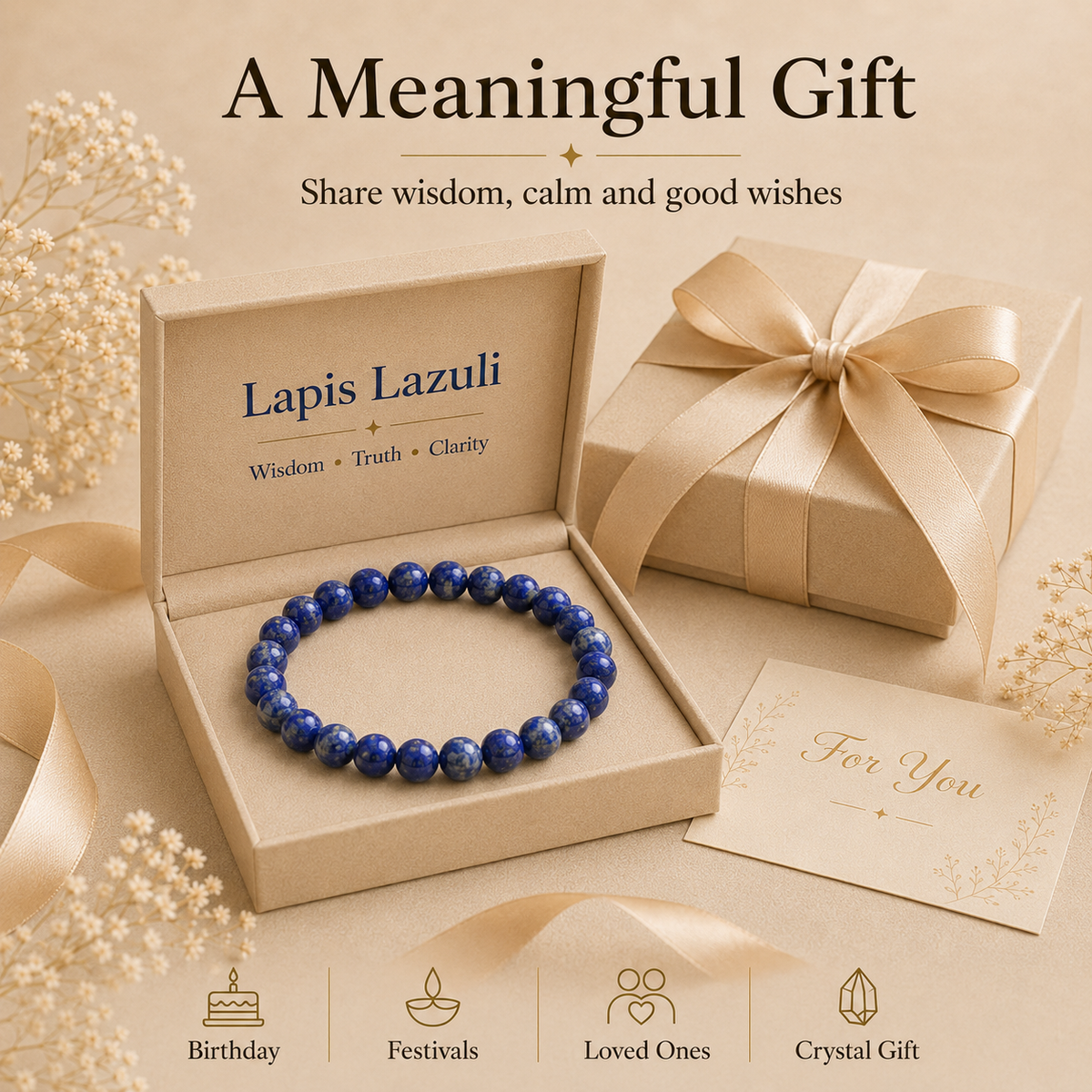 Lapis Lazuli Certified Healing Crystal Bracelet