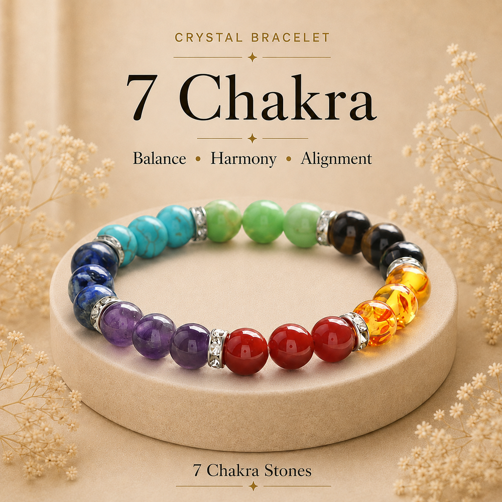 Seven Chakra Certified Healing Crystal Bracelet