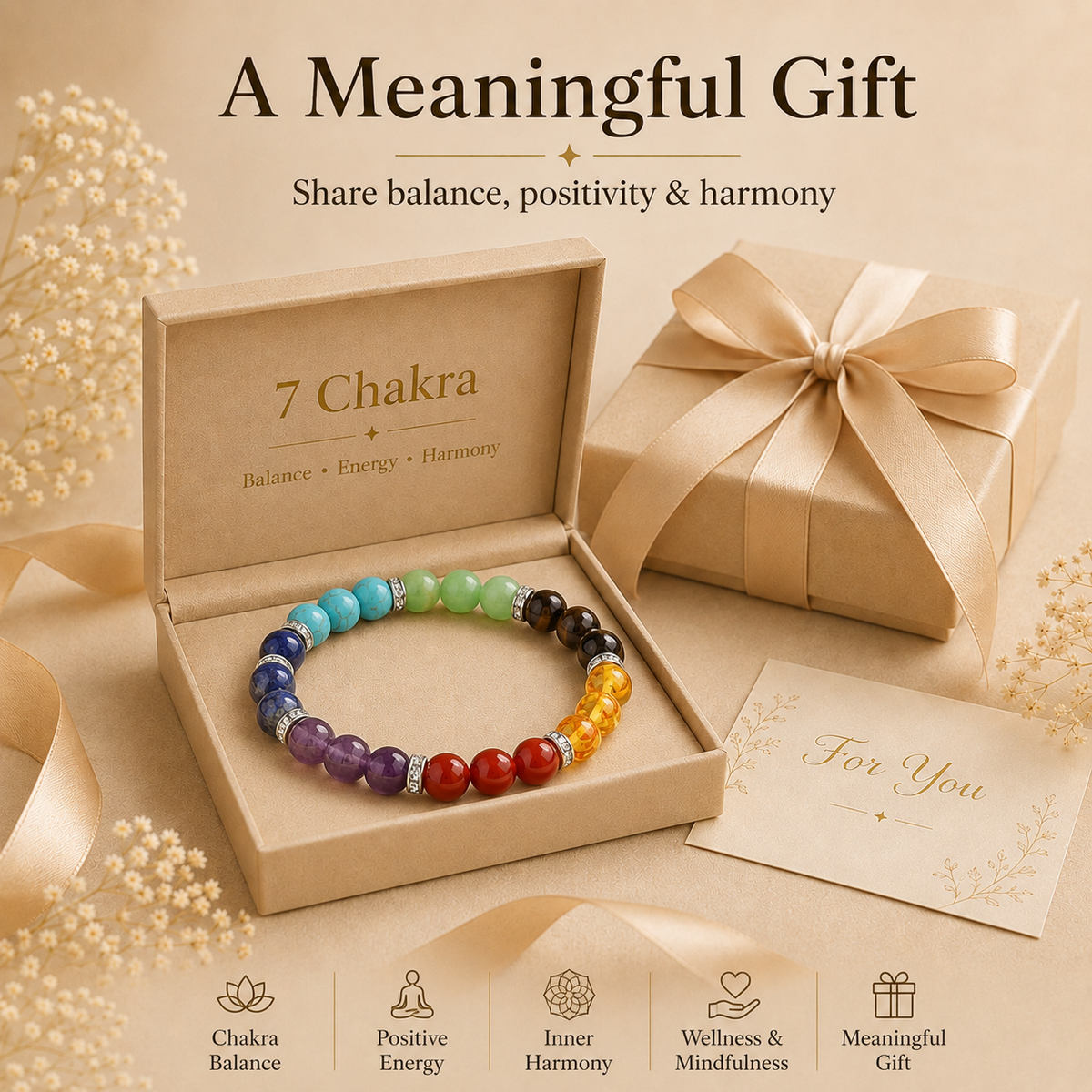 Seven Chakra Certified Healing Crystal Bracelet