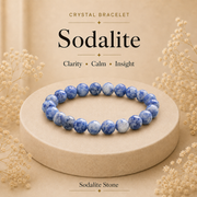 Sodalite Crystal Bracelet (Bead Size: 8mm, Length: 6-7 Inch)