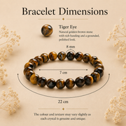 Tiger Eye Healing Crystal Bracelet - Spiritual Protection and Clarity