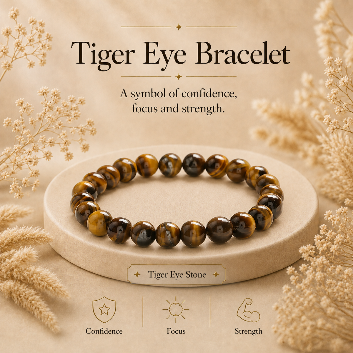 Tiger Eye Healing Crystal Bracelet - Spiritual Protection and Clarity