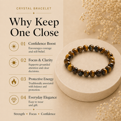 Tiger Eye Healing Crystal Bracelet - Spiritual Protection and Clarity